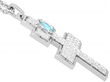 White Gold and Aquamarine Cross Pendant