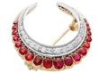 Antique Crescent Ruby Brooch