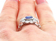 Sapphire Ring Close Up Wearing Image