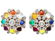 Antique Gemstone Cluster Earrings