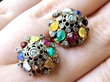 Gemstone Cluster Earrings