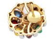 Yellow Gold Multi Gem Earring