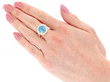 Aquamarine Diamond Cluster Ring