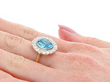 18k Yellow Gold Aquamarine Ring Wearing Image