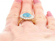 Yellow Gold Aquamarine Ring On the Hand