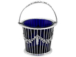 Antique Sugar Basket Blue Glass