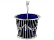Antique Sugar Basket Blue Glass
