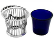 Antique Sugar Basket Blue Glass