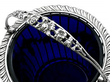 Antique Sugar Basket Blue Glass