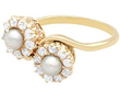 Edwardian Pearl and Diamond Twist Ring for Sale