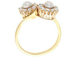 Edwardian Pearl and Diamond Twist Ring 1900s