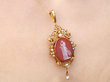 Cameo Pendant in Gold UK on neck