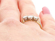 1940s Diamond Three Stone Ring Wearing