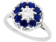 1970s Sapphire and Diamond Cluster Ring