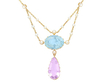 Aquamarine, Pearl and Amethyst Pendant