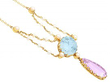 Aquamarine, Pearl and Amethyst Pendant