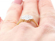 Floral Diamond Ring Antique on finger