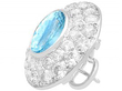 Large Aquamarine and Diamond Earrings  