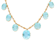 Large Aquamarine and Gold Necklace UK