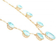 Large Aquamarine and Gold Necklace UK