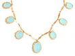 Large Aquamarine and Gold Necklace UK