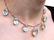 Large Aquamarine and Gold Necklace UK