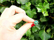 Vintage Emerald Flower Ring with Diamonds Outside 