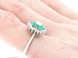 Flower Ring with Diamonds Wearing Side On