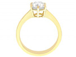 Old European Cut Diamond Ring Yellow Gold Full View