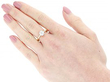 Old European Cut Diamond Ring Yellow Gold Wearing Image