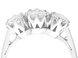 White Gold Diamond Trilogy Ring Vintage