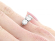 White Gold Diamond Trilogy Ring on the hand