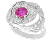Vintage Pink Sapphire and Diamond Ring