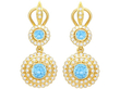 Vintage Aquamarine and Diamond Earrings