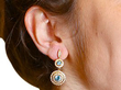 Vintage Aquamarine and Diamond Earrings Wearing Image