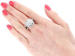 18k White Gold Diamond Cluster Ring Wearing Image