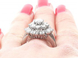 Vintage Diamond Cluster Ring on the Hand