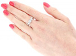 wearing Round Brilliant Cut Diamond Trilogy Ring