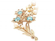 Pearl and Zircon Brooch Vintage 