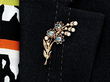 Pearl and Zircon Brooch Wearing 
