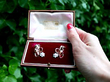 Floral Diamond Drop Earrings Gold