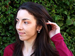 Rose Gold Diamond Earrings UK Wearing