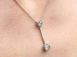 Antique Diamond Drop Necklace being worn