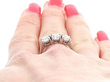 Classic Three Stone Ring Being Worn