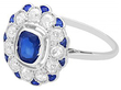 Antique Sapphire and Diamond Cluster Ring