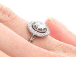 Art Deco Diamond Cluster Ring on Hand