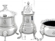 Large Boxed Silver Condiment Set 