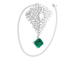 Zambian Emerald Brooch with Diamonds