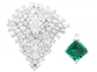 Zambian Emerald Brooch with Diamonds