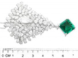 Zambian Emerald Brooch with Diamonds